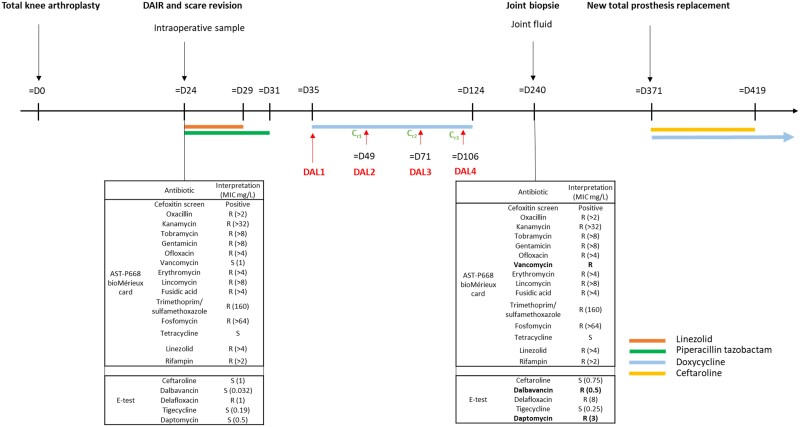Dalbavancin-resistant <i>Staphylococcus epidermidis in vivo</i> selection following a prosthetic joint infection: phenotypic and genomic characterization.