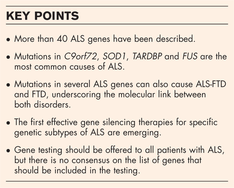 The genetics of amyotrophic lateral sclerosis.