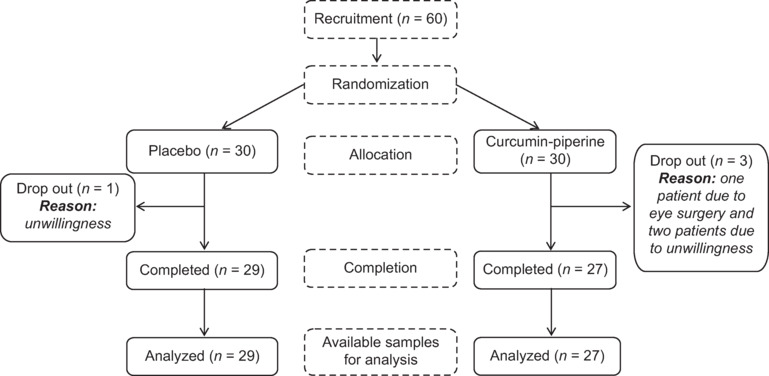 The efficacy of curcumin-piperine supplementation in patients with nonproliferative diabetic retinopathy: An optical coherence tomography angiography-based randomized controlled trial.