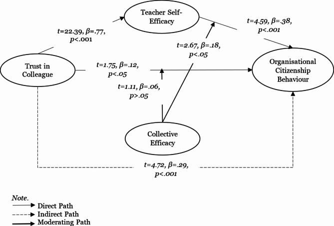 Shaping teachers' organizational citizenship behavior through self-efficacy and trust in colleagues: moderating role of collective efficacy.