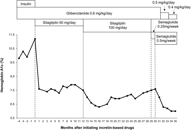 Long-Term Effects of Incretin-Based Drugs on Glycemic Control in Permanent Neonatal Diabetes.