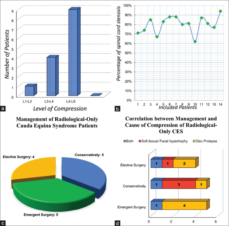 Incidence and long-term patient reported outcome measures of patients with radiological cauda equina compression but without clinical features of cauda equina syndrome.