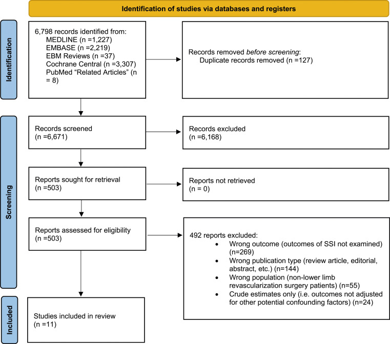 A systematic review and meta-analysis of outcomes associated with development of surgical site infection after lower-limb revascularization surgery.