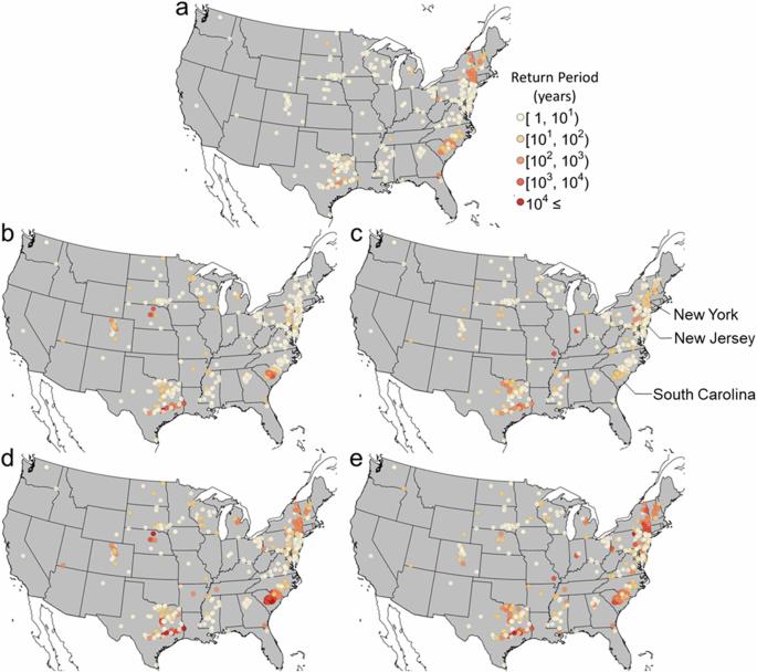 Increasing dam failure risk in the USA due to compound rainfall clusters as climate changes