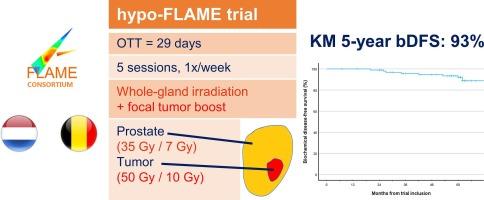 Stereotactic body radiotherapy with a focal boost to the intraprostatic tumor for intermediate and high risk prostate cancer: 5-year efficacy and toxicity in the hypo-FLAME trial