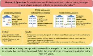 Economic viability of decentralised battery storage systems for single-family buildings up to cross-building utilisation