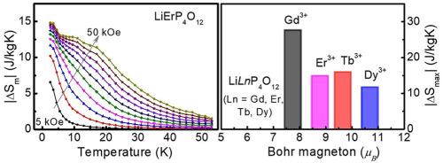 Magnetocaloric effect of LiErP4O12 single crystal exhibiting competing ferromagnetic and anti-ferromagnetic interactions