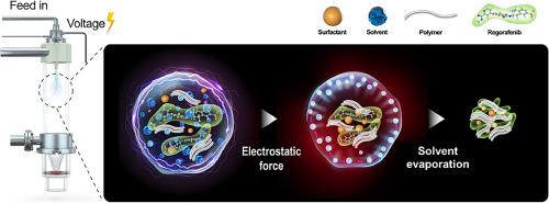 Electrostatic spraying for fine-tuning particle dimensions to enhance oral bioavailability of poorly water-soluble drugs