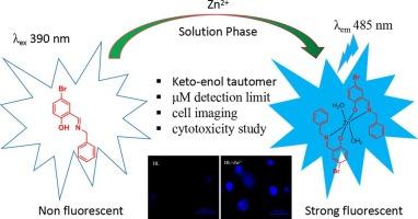 The crystal structures of Imine-Enamine ‘tautomerism’ in solid state and “turn on” sensing for Zn2+: spectroscopy, DFT and cell imaging studies