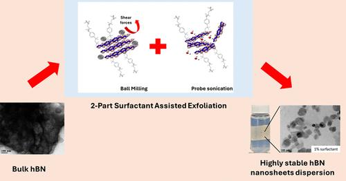 Two-Part Surfactant-Assisted Exfoliation of Hexagonal Boron Nitride Nanosheets to Obtain Highly Stable Two-Dimensional Nanomaterial Dispersions