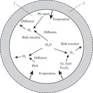 An Analysis of Lead Oxidation Mechanisms in the Volume of Vapor Bubbles