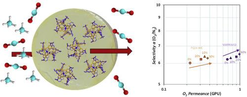 Metal-organic cages in polyimide and polyetheretherketone thin film composite mixed matrix membranes for gas separation