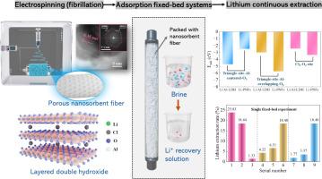 Enhanced continuous lithium extraction using self-designed porous nanosorbent fibers in a fixed-bed system: Optimization and mechanistic insights