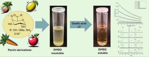 Acidic dimethyl sulfoxide: A solvent system for the fast dissolution of pectin derivatives suitable for subsequent modification