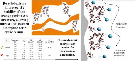 Performance of orange peels crosslinked β-cyclodextrin (OP-β-CD) to uptake lanthanum from water: Conventional adsorption studies and ultrasound-assisted desorption