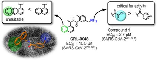 Naphthalen-1-ylethanamine–containing small molecule inhibitors of the papain-like protease of SARS-CoV-2