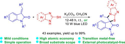 Visible-light-promoted [3 + 2] cycloaddition for the synthesis of spirooxindoles under external photocatalyst-free conditions