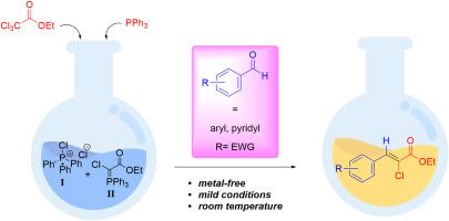 PPh3 promoted stereospecific synthesis of ethyl α-chloroacrylates from ethyl trichloroacetate and arylaldehydes