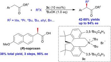 Phase-transfer-catalyzed enantioselective α-alkylation of aryl acetates