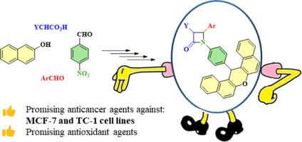 Dibenzoxanthene-β-lactam hybrids as potential antioxidant and anticancer agents: Synthesis, biological evaluation, and docking study