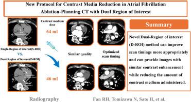 New protocol for contrast media reduction in atrial fibrillation ablation-planning CT with dual region of interest