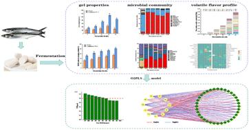 Dynamic changes in the gel properties, microbial community, and volatile flavor profile of Spanish mackerel (Scomberomorus niphonius) sausages inoculated with Lactiplantibacillus plantarum CY1-2†