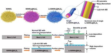 Free-standing films of nickel nanowires anchored with Ni3S2 nanosheets for stable Li anodes†
