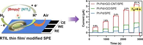 Miniaturized Electrochemical Gas Sensor with a Functional Nanocomposite and Thin Ionic Liquid Interface for Highly Sensitive and Rapid Detection of Hydrogen