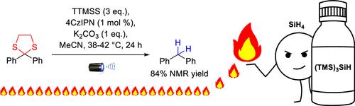 Tris(trimethylsilyl)silane in Photochemical Hydrodesulfurization─Methodology and Pyrophoricity