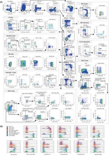 OMIP-109: 45-color full spectrum flow cytometry panel for deep immunophenotyping of the major lineages present in human peripheral blood mononuclear cells with emphasis on the T cell memory compartment