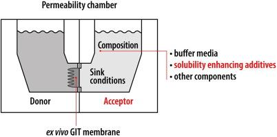 Ex vivo permeability study of poorly soluble drugs across gastrointestinal membranes: acceptor compartment media composition