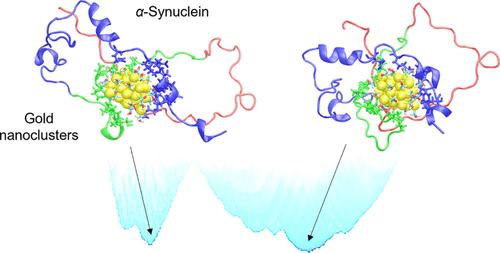 Inhibition of α-Synuclein Misfolding into β-Sheet Domains on Medium-Sized Gold Nanoclusters: Evidence from Enhanced Sampling MD Simulations