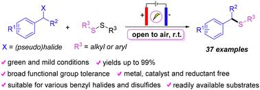 Electrochemically driven metal-free synthesis of benzylic thioethers via C–S cross-coupling†