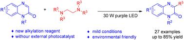 Photochemical alkylation of quinoxalin-2(1H)-ones with N,N,N′,N′-tetraalkylethylenediamine†