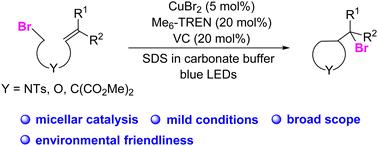 Copper-catalysed bromine atom transfer cyclisation in SDS micelles†