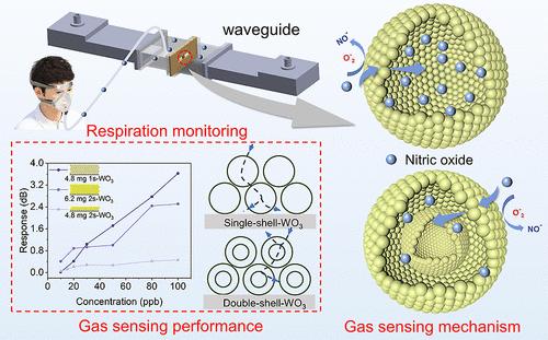 Waveguide-Based Microwave Nitric Oxide Sensor for COVID-19 Screening: Mass Transfer Modulation Effect on Hollow Confined WO3 Structures
