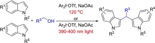 Diaryliodonium Salt‐Mediated Radical Transformation of Indoles with Alcohols for the Synthesis of Unsymmetrical Bis(indolyl)methanes