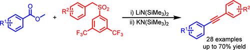 Smiles-Rearrangement-Based One-Pot Synthesis of Diarylacetylenes from Benzylic Sulfones and Methyl Benzoates Mediated by LiN(SiMe3)2/KN(SiMe3)2