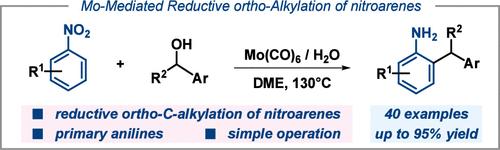 Molybdenum-Mediated Reductive <i>ortho</i>-Alkylation of Nitroarenes with Alcohols.