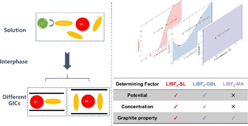 Hierarchical Intercalation of Solvated Tetrafluoroborate Anions into Graphite Electrodes: The Case Studies of Methyl Acetate and γ-Butyrolactone Solutions.