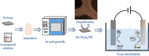 Fe-Doped Ni<sub>3</sub>S<sub>2</sub> Induces Self-Reconstruction for Urea-Assisted Water Electrolysis Enhancement.