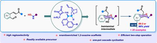 Regio-, Enantio-Controlled Cascade Oxa-Michael Addition of Hydroxyl Amine: Synthesis of Dihydro-1,2-Oxazines