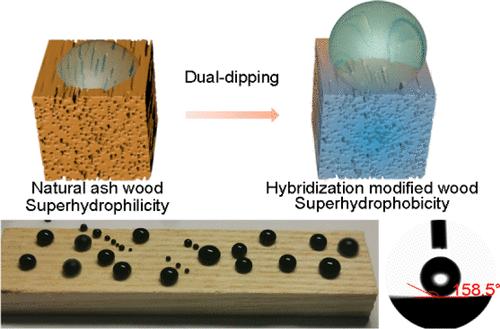 Wood Surface-Embedding of Functional Monodisperse SiO<sub>2</sub> Microspheres for Achieving Robust, Durable, Nature-Inspired, Programmable Superrepellent Interfaces.