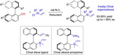 Nickel-catalyzed stereospecific reductive cross-coupling of vinyl chlorosilanes with axially chiral biaryl electrophiles†
