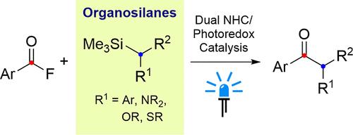 Dual N-Heterocyclic Carbene/Photoredox-Catalyzed Coupling of Acyl Fluorides and Alkyl Silanes