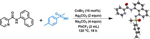 Cobalt-Catalyzed Regioselective C8-H Sulfoxamination of 1-Naphthylamine Derivatives with NH-Sulfoximines.