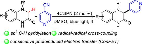 Photocatalytic Consecutive Photoinduced Electron Transfer-Enabled C(sp3)–H Pyridylation of Dihydroquinoxalin-2-ones