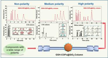 Glutathione-functionalized covalent organic frameworks@silica as a hydrophilic-hydrophobic balanced mixed-mode stationary phase for highly efficient separation of compounds with a wide range of polarity