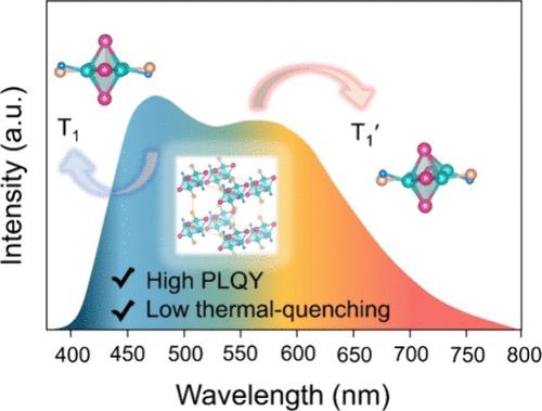 Copper-Iodide Hybrid Clusters with Partial Distortion Enable High-Performance Full-Visible-Spectrum White-Light-Emitting Diodes.