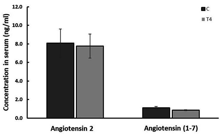 Losartan is more effective than angiotensin (1-7) in preventing thyroxine-induced renal injury in the rat.